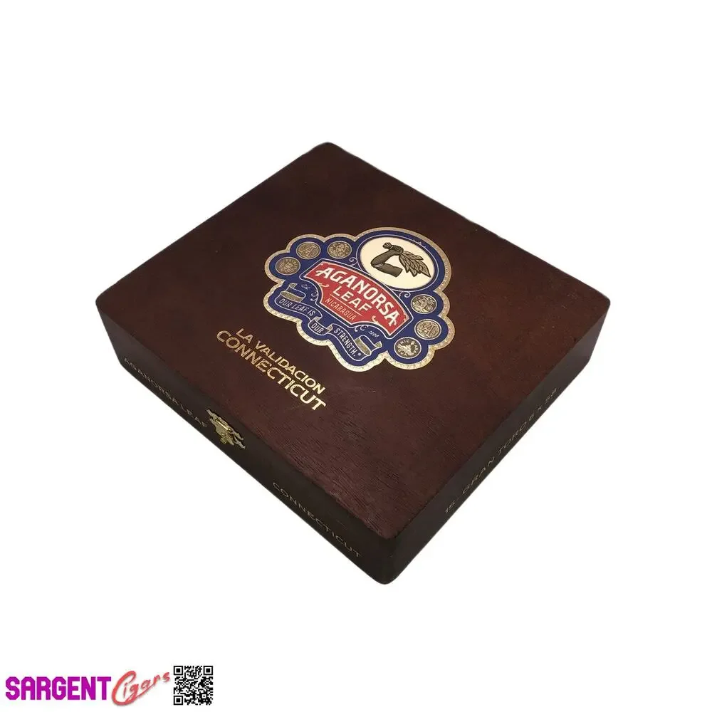 Aganorsa Leaf Validacion Conn Gran Toro Empty Wooden Cigar Box 8.25x7.25x2